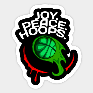 Joy Peace Hoops Basketball - Sporty Abstract Graphic Novelty Gift - Art Design Typographic Quote Sticker